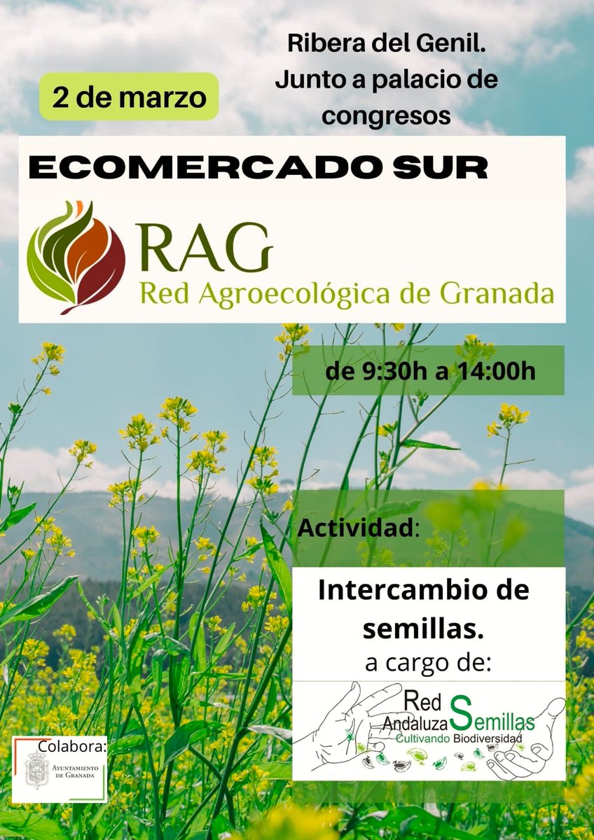 Este sábado 2 de marzo tenemos Ecomercado en Palacio de Congresos. Pasa la voz....