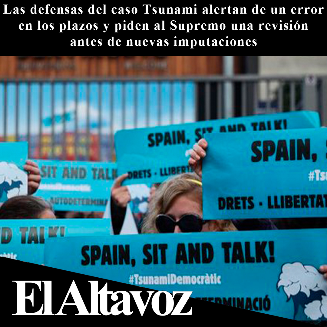 El_Altavoz_Dig's tweet photo. Las defensas del caso Tsunami alertan de un error en los plazos y piden al Supremo una revisión antes de nuevas imputaciones
https://t.co/e33uc7NInY https://t.co/wojG9ymAI3