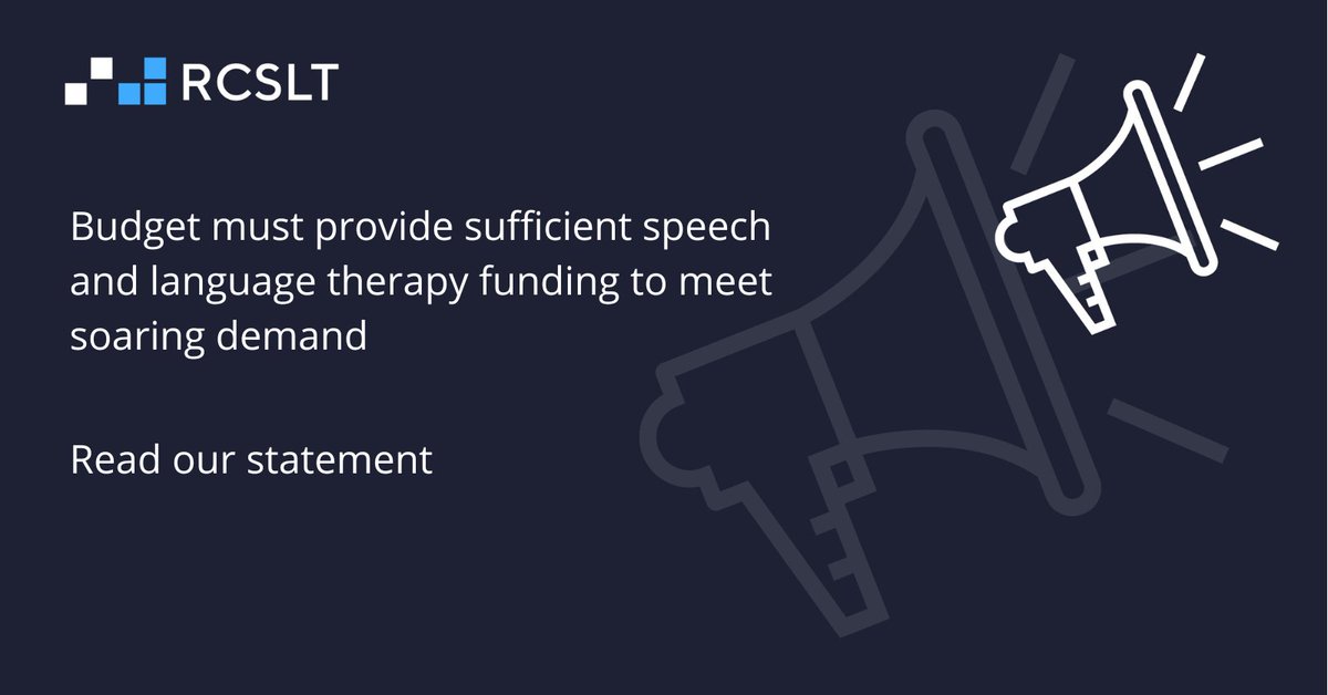 Yesterday, we issued a statement in response to the Local Government Information Unit’s report on the alarming financial situation in adult social care &amp; children’s services. You can read it here: rcslt.org/news/budget-mu…
