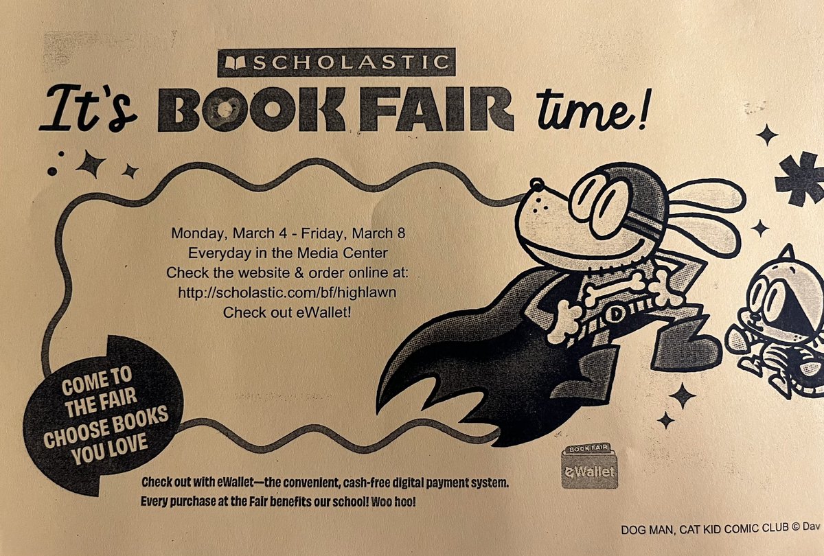 Highlawn’s Scholastic Book Fair starts Monday, March 4th! 📚 #getyourreadingon