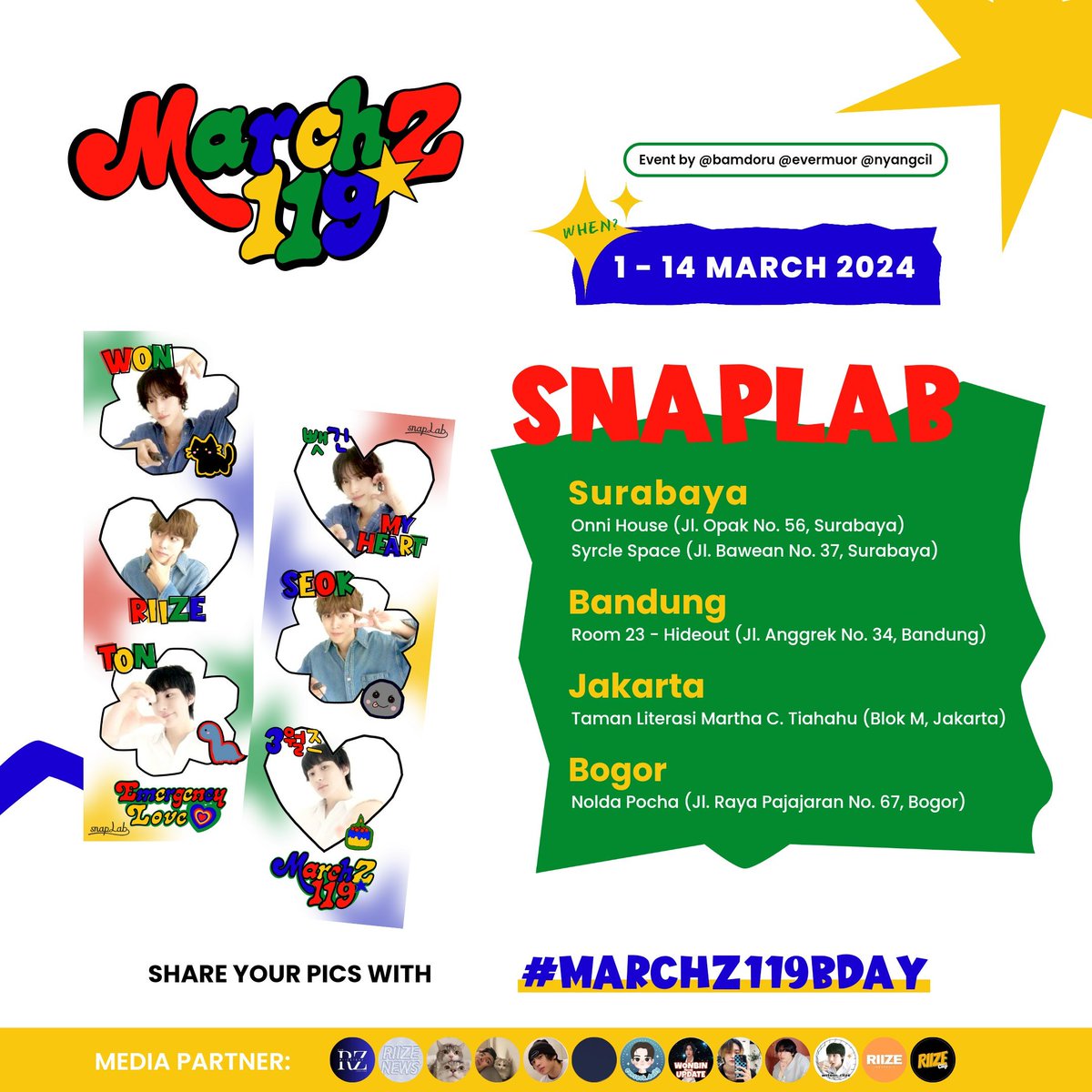 RIIZE_ID's tweet image. ✰ MARCHZ 119 ✰

RIIZE #WONBIN, #EUNSEOK, #ANTON Birthday Photobooth Event by @evermuor @bamdoru @nyangcil

🗓 1-22 March 2024
📍All Snaplab &amp;amp; Pictple booths

Share your pictures using #Marchz119Bday &amp;amp; kindly tag us! Let’s celebrate this lovely month together! ₊˚⊹♡