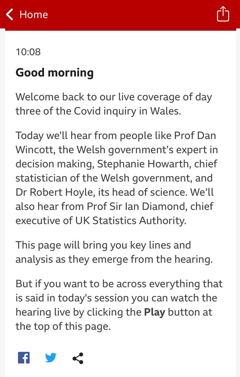 ⁦For the avoidance of doubt, I am NOT the Welsh government’s expert in decision making. That’s a job that doesn’t exist. (I was asked to provide the Covid Inquiry with independent expert evidence). @BBCWales⁩ ⁦@BBCWorld⁩