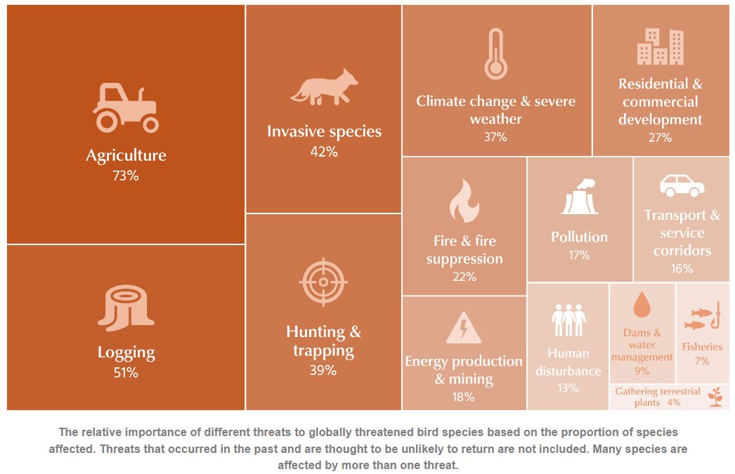 Richard D Gregory (@richdgregory3) on Twitter photo The State of the World's Birds 2024 - just published by <a href="/BirdLife_News/">BirdLife International</a> - Here the relative importance of different threats to globally threatened bird species based on the proportion of species affected ⬇️⬇️ <a href="/RSPBScience/">RSPB Science</a> 🐦 The State of the World's Birds 2024 - just published by <a href="/BirdLife_News/">BirdLife International</a> - Here the relative importance of different threats to globally threatened bird species based on the proportion of species affected ⬇️⬇️ <a href="/RSPBScience/">RSPB Science</a> 🐦