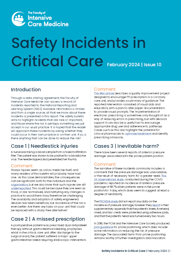 New FICM Safety Bulletin out now! ficm.ac.uk/safety-bulletin