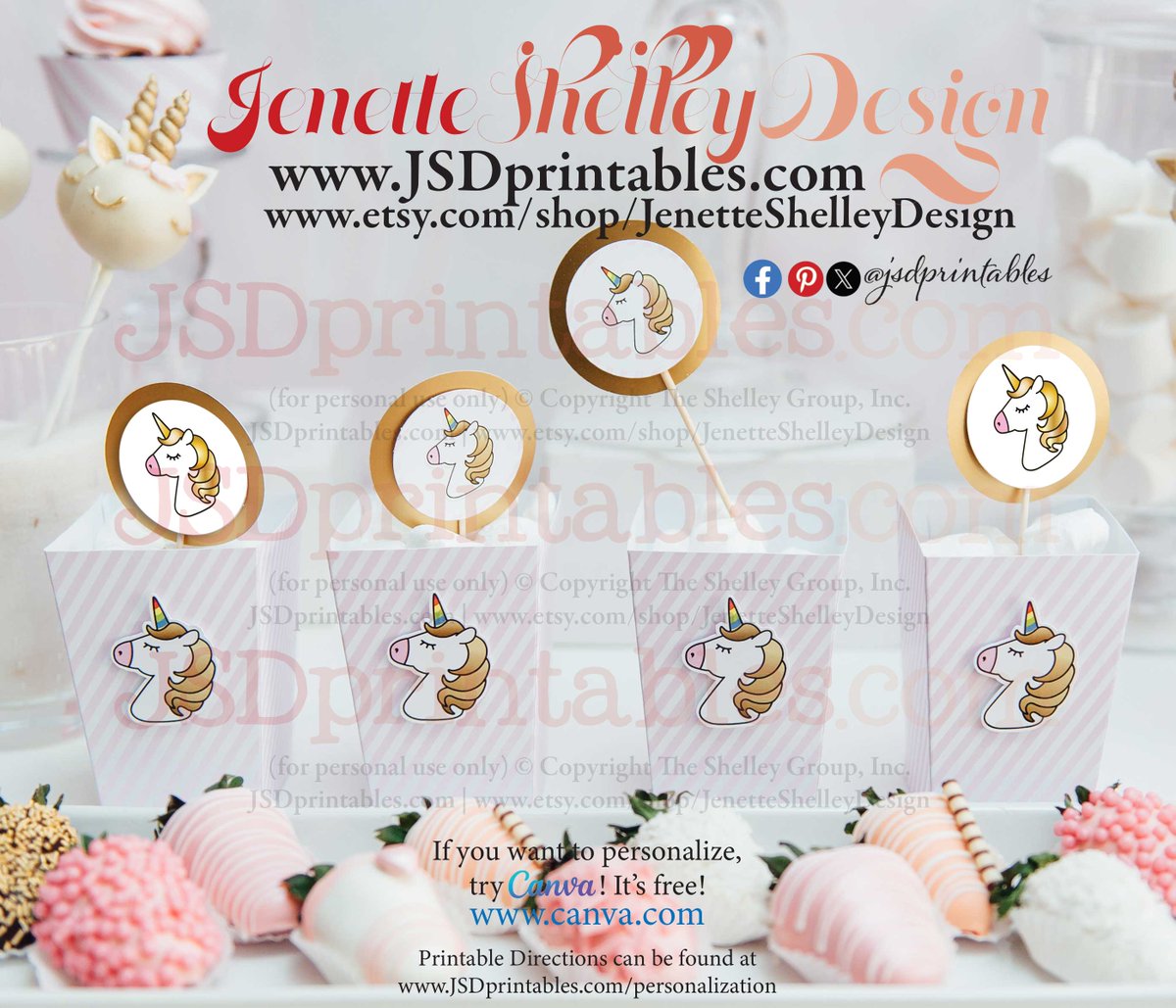 jsdprintables.com/product-page/m…  Add a touch of magic to your cakes and gifts with our 'Magical Golden Unicorns' Cake Toppers, Gift Tags and Stickers! @jsdprintables  #shopsmall #gifts #digitalgifttags #partydecor #birthdaydecor #caketoppers #birthday #unicorns #unicornparty