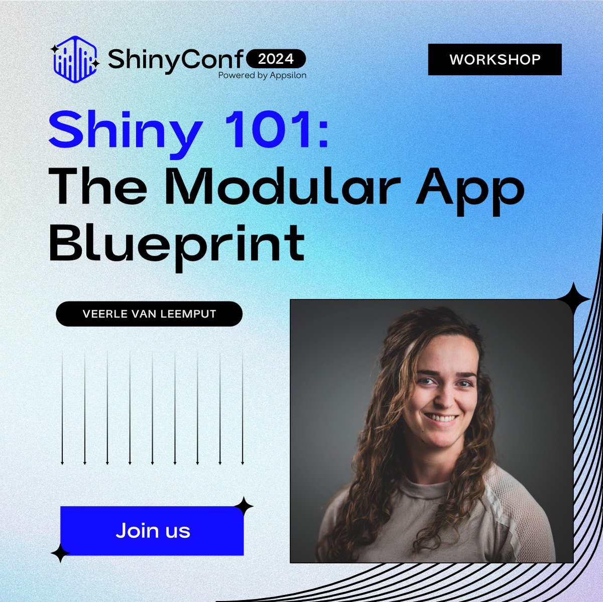 Boost your #Shinyapp skills at <a href="/ShinyConf/">ShinyConf</a>! 🚀
Join Veerle van Leemput in Shiny 101 - The Modular App Blueprint workshop. Dive into reactivity, master modules, enhance UI, and enjoy hands-on learning.
⏰Secure your early bird ticket: go.appsilon.com/earlybird-tick…

#ShinyConf #RShiny
