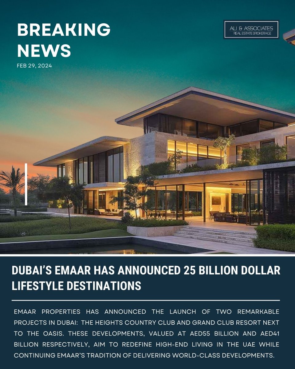 🚀 Emaar’s new Dubai projects: The Heights Country Club & Grand Club Resort, redefine luxury living! Valued at AED96B, they promise sustainability & innovation. 🌿✨ #EmaarDubai #FutureLiving #SustainableLuxury