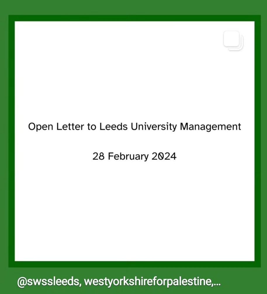 2 open letters to the UoL to: 
1st -> protect pro-palestinian activists on campus, suspend IDF reserve member from UoL employment
2nd -> all the above + cease collaborations with Israeli institutes

For more info &amp; to sign click: 
docs.google.com/forms/d/e/1FAI…

docs.google.com/forms/d/e/1FAI…