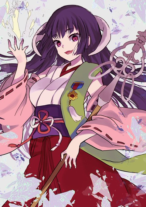 「miko purple eyes」 illustration images(Latest)