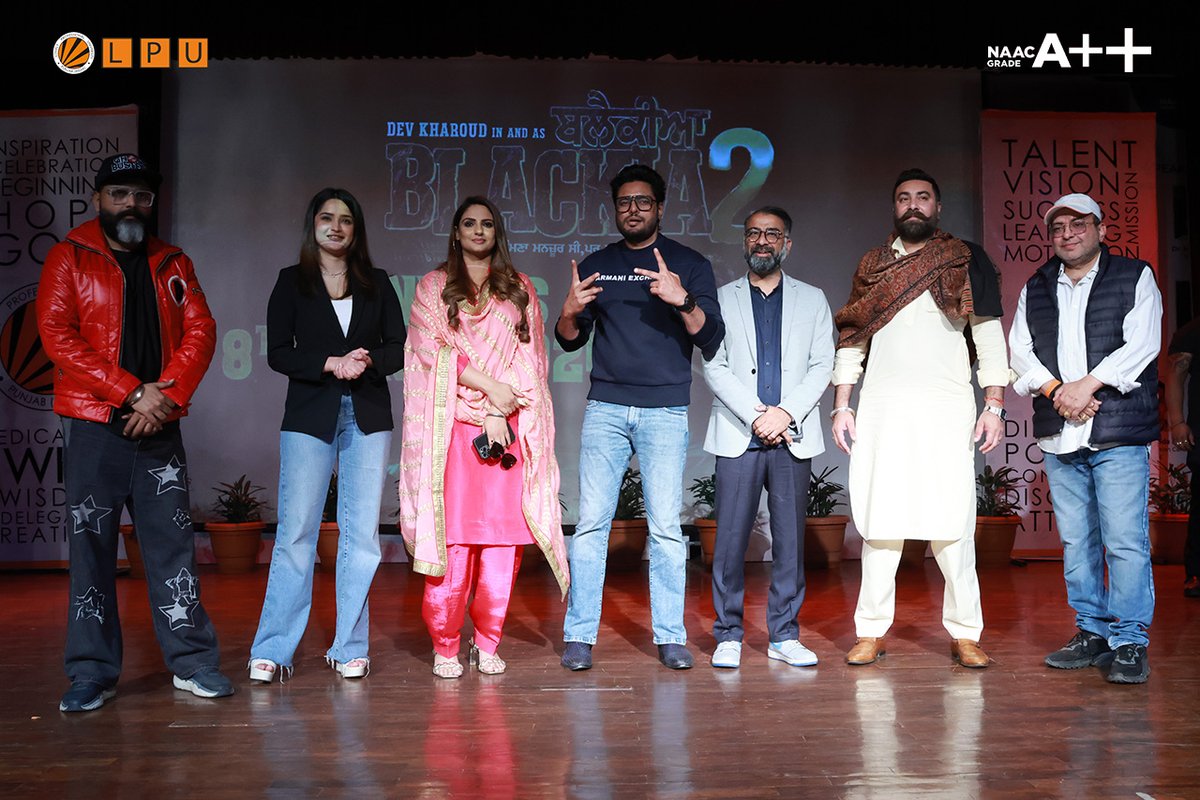 At LPU, the starcast of the Punjabi movie 'Blackia 2' was present to meet the students. The students were overenthusiastic to meet the stars, and they wished them luck for the movie. 

 #lpu #blackia2 #devkharoud #japjikhaira #aarushisharma #punjabimovie #studentengagement