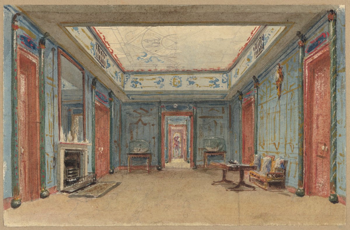 Saschaloske's tweet photo. Pop-up #TheCuratoronDisplay today @BrightonMuseums. Visiting the Royal Pavilion today? Watch me work on some gorgeous 1820s watercolours by Augustus Charles Pugin. Chatting welcome. I'll be in the King's Bedroom until ca. 4.30pm (lunchbreak at 1.30). #thedoctorisin #askacurator https://t.co/jJR0FybnuP