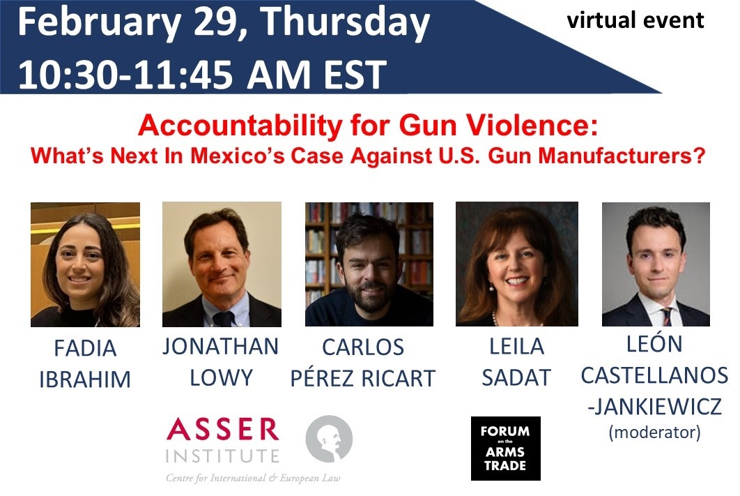 TODAY at 10:30AM EST 'Accountability for Gun Violence: What’s Next In Mexico’s Case Against U.S. Gun Manufacturers?' - implications not only for armed violence in the US and Mexico, but also for European & other manufacturers who produce weapons in the US forumarmstrade.org/events.html#Ev…