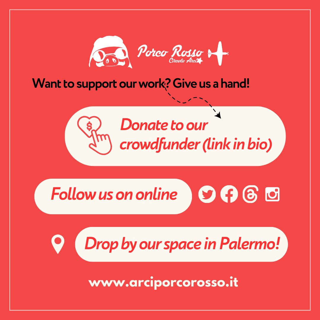 You can support Porco Rosso through their fundraiser 👇🏼

cause.lundadonate.org/arciporcorosso…

#MigrationIsNotACrime
#DecriminalizeFacilitation 
#SolidarityWillWin
#SeaRescueIsNotACrime 
6/6