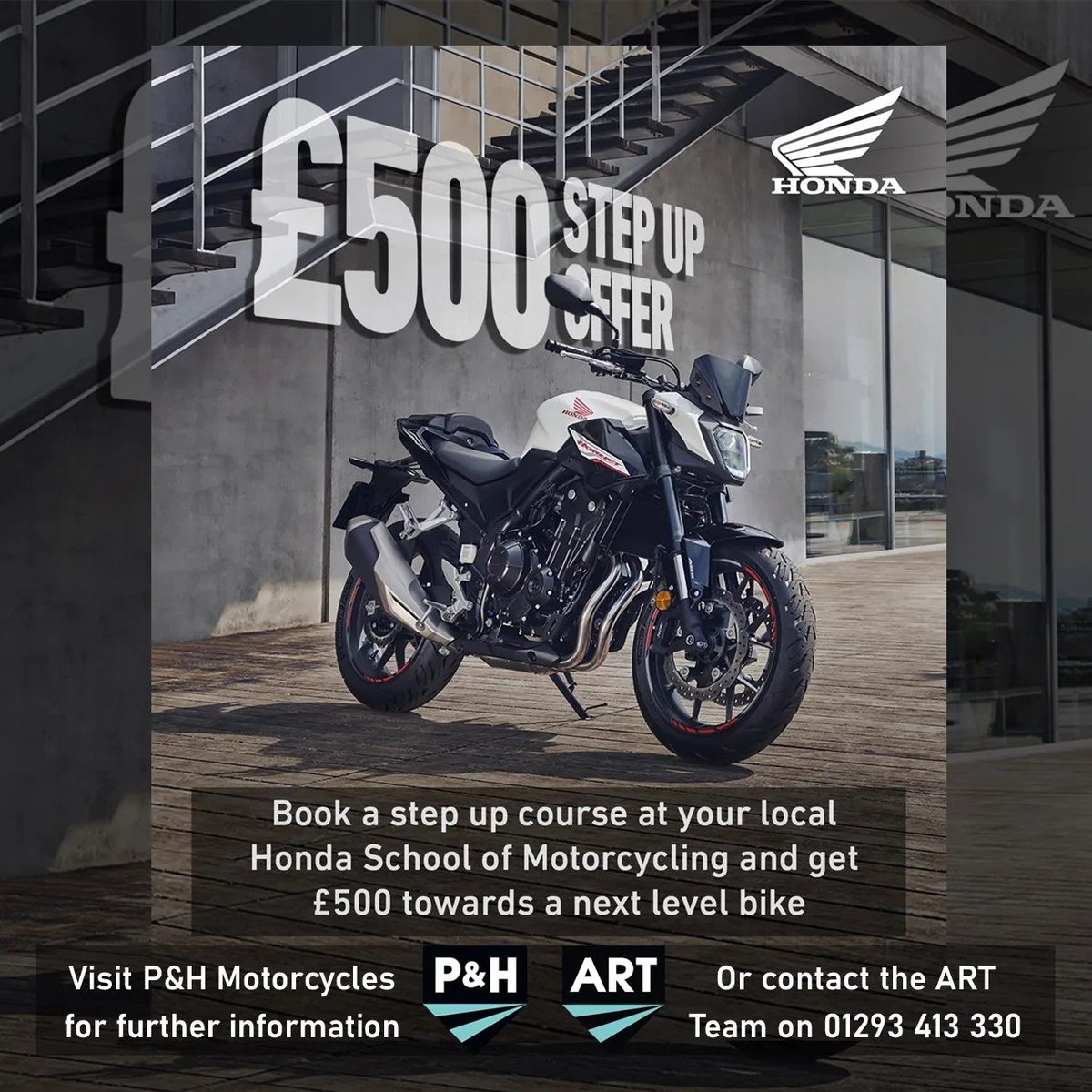ARTMCTraining's tweet photo. Simple!😎
Contact your local @hondaukmotorcycles dealer,
(@phmotorcycles) & then come chat to the ART Office!
If you're already planning to do your A2/Full A Licence, you may as well get money off a new Honda bike?!🏍
#artmct #phmotorcycles #HSOM #KRTS #motorcycletraining https://t.co/oRSJsMVr54
