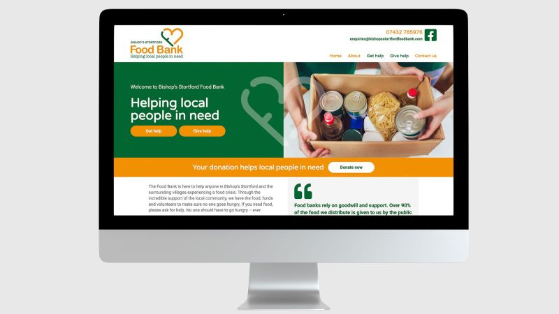 On finding that we actually needed a foodbank, it seemed that the least we could do was to offer our branding/digital services for free. Note the very clear routes  for people to be able to Give Help or Get Help have been particularly effective for the charity.