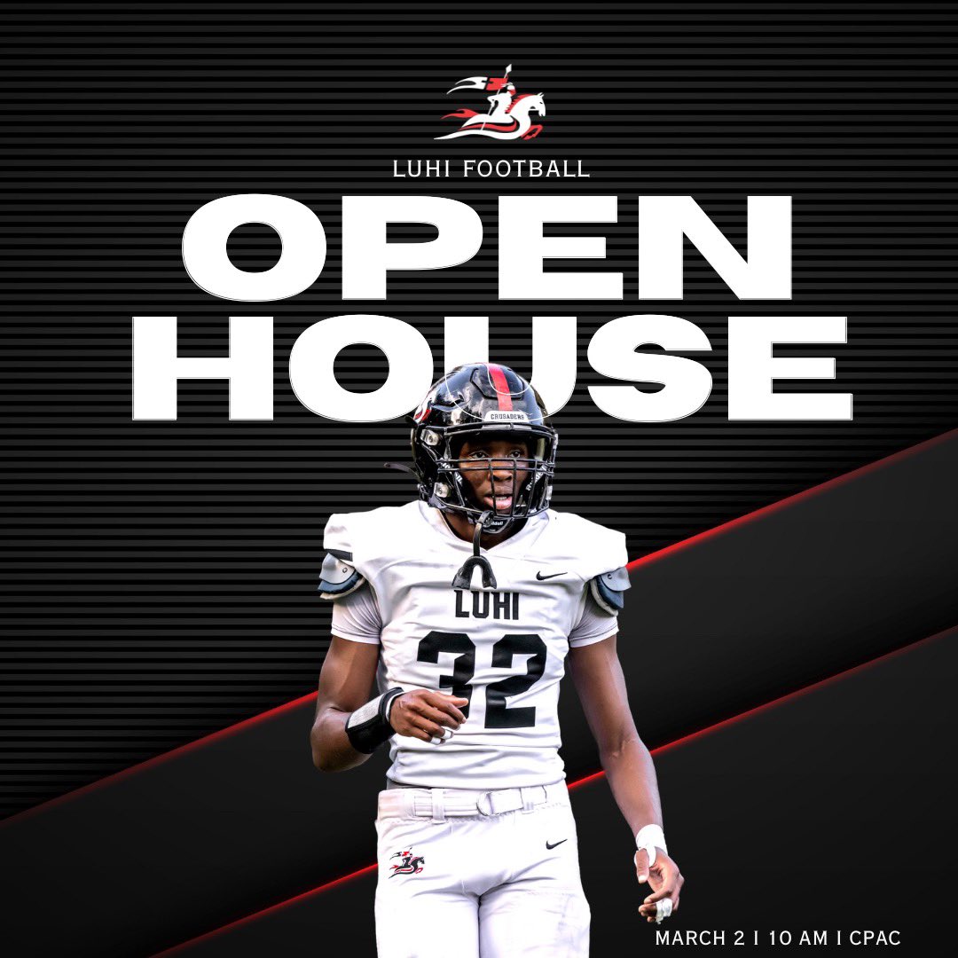 Interested in learning more about LuHi’s Football program? Join us for our Open House! Details below. 🗓️ Saturday, 3/2 ⏰ 10 AM 📍 131 Brookville Rd. Glen Head, NY 11545 @LuHiFootball I @WeAreLuHi