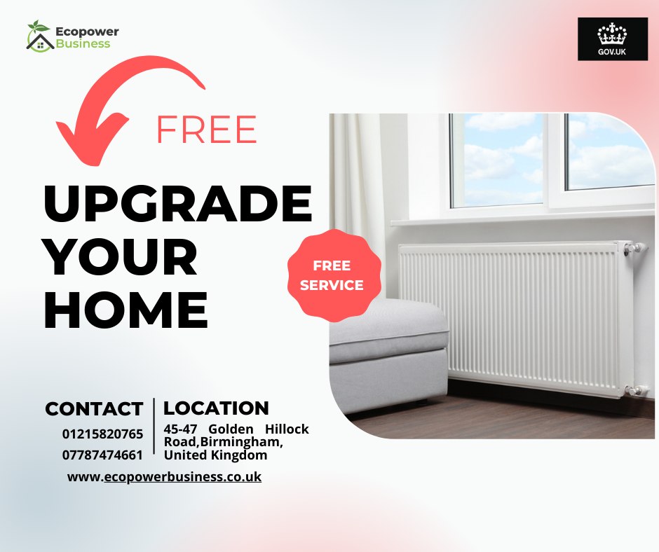 EcoPower33's tweet photo. "Upgrade warmth, save. Contact us at https://t.co/eZcd21bEDh for Free Boiler Replacements, Insulation, Heating Controls. #Freeboilerreplace #LoftInsulation #Externalwallinsulation #Heatingcontrol #Birmingham #upgradehome." https://t.co/exG8Gumv6o
