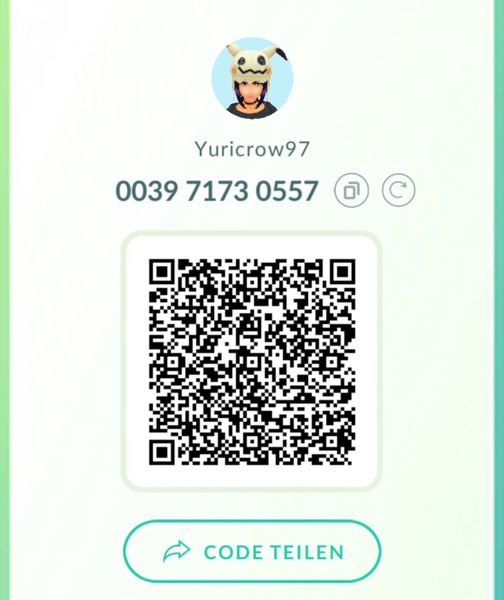 Lass uns Freunde in Pokémon GO sein! Mein Trainercode ist 003971730557!

LEUTE ADDED MICH