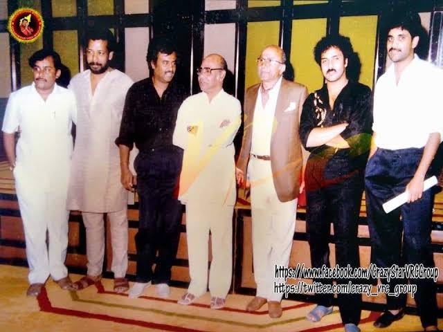 King @iamnagarjuna sir with SuperStar @rajinikanth garu 
#RaviChandran & all

#ShantiKranti 
#AkkineniNagarjuna 
#Nagarjuna