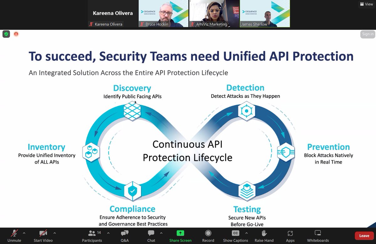 Thank you to our partners who attended the '#AmiViz - @Cequenceai Partner Skill-Up' webinar session yesterday. James Sherlow from the Cequence team led an insightful session on Cequence's API protection platform! #APIProtection #Webinar #Cybersecurity