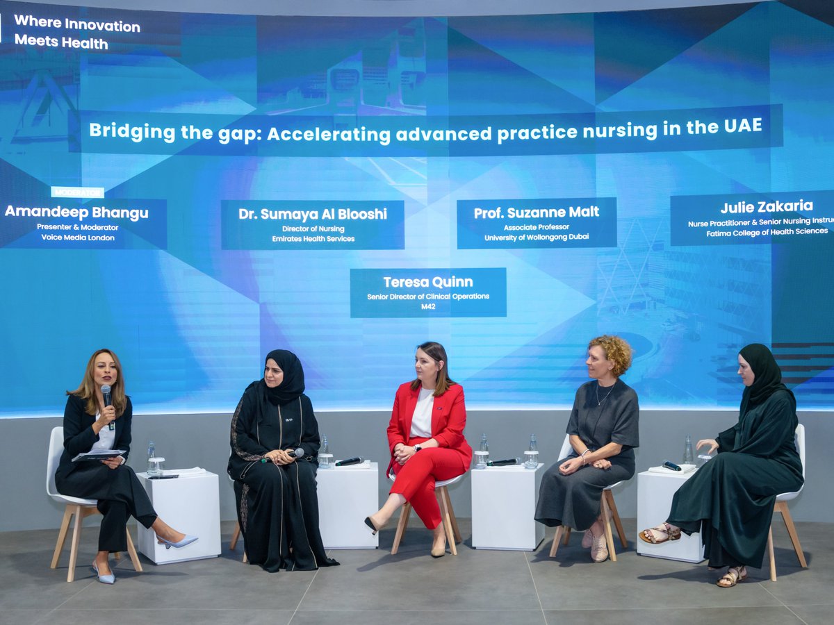 Dr Suzanne recently participated in a discussion panel at the Arab Health Conference, and spoke about the importance of Advanced Practice Nursing in addressing challenges like ageing populations and chronic diseases in UAE healthcare.