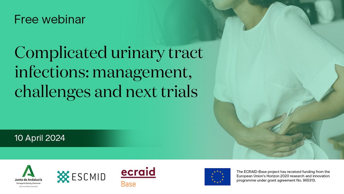 Unlock the secrets of Complicated UTIs in this free webinar 🔬🧑🏽‍🔬 Explore changing definitions, microbiological challenges and novel designs for randomised trials in cUTI. 📅 10 April 2024, 16-18h ✍🏽 Read more and register today 👉🏼 ecraid.eu/news/free-webi…