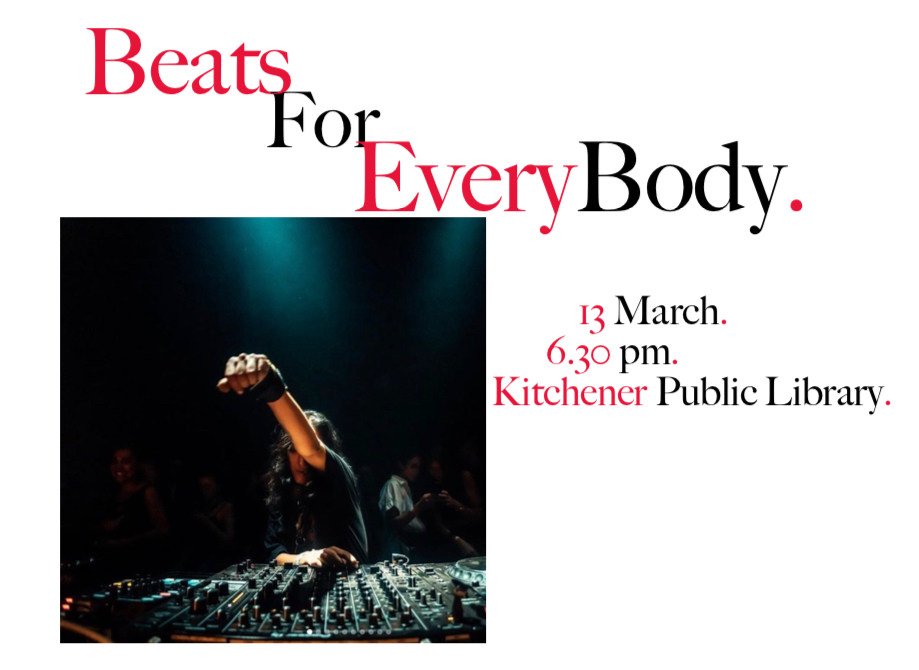 <a href="/Blvckbvll/">Blackball</a> presents Beats for EveryBody, an inclusive, free and accessible beat-making workshop at the Kitchener Public Library in <a href="/CityKitchener/">City of Kitchener</a>. Go to kpl.org/BeatsForEveryB… to reserve a free DAW at Beats for EveryBody. We'll get over the technology together. 13 March @ 1830h.
