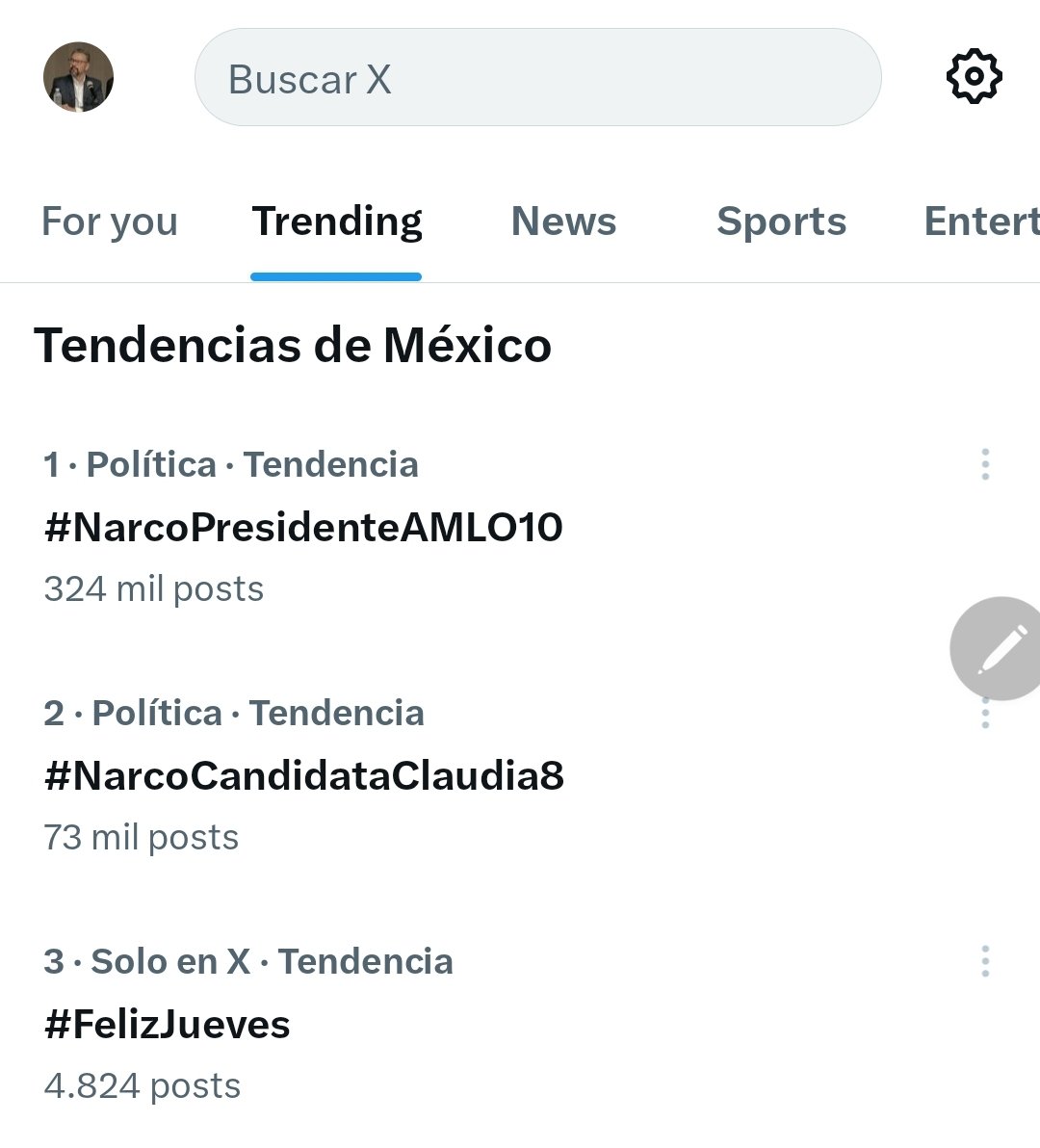 Un día más amanece #NarcoPresidenteAMLO10 y #NarcoCandidataClaudia8 como tendencias 1 y 2 respectivamente. 

No lo pueden ocultar.