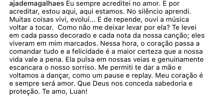 por acreditar no amor, ela se foi. (2020)

por acreditar no amor, ela voltou. (2024)

🤍