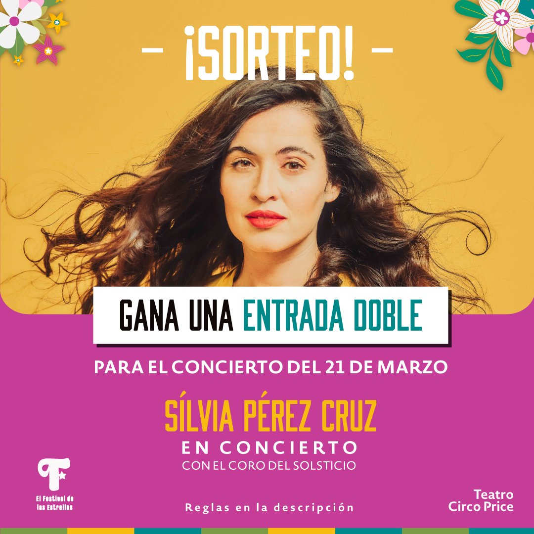 🌟SORTEO🌟 Sorteamos una entrada doble para que puedas disfrutar del concierto de @Sperezcruz el próximo 21 de marzo en el @circoprice de Madrid!! Para participar por las entradas visita nuestra publicación en Instagram: instagram.com/p/C37piyfoLQA/…