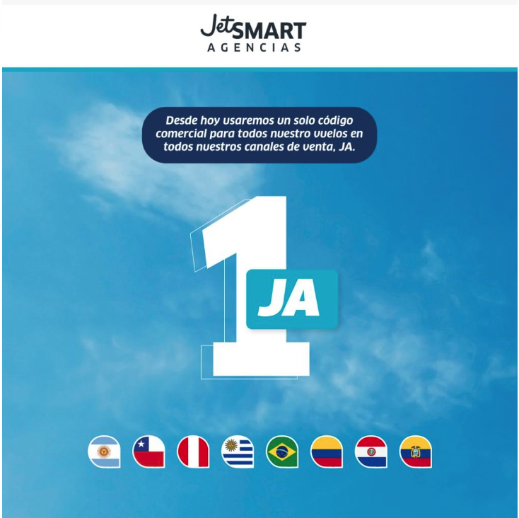 harrylpg's tweet photo. ✍️JETSMART
🇦🇷🇨🇱🇵🇪🇺🇾🇧🇷🇪🇨🇵🇾🇨🇴

📢A partir de hoy 29 de Febrero, pasará a usar el mismo un código comercial para todos sus vuelos en Argentina, Chile, Peru, Uruguay, Brasil, Ecuador, Colombia y Paraguay.

🔶Desde hoy es: JA. https://t.co/FEnQx0l3Et