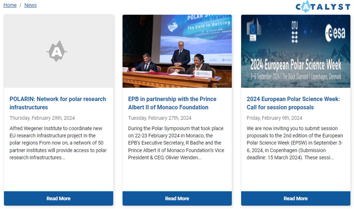 📰 A lot has happened in the #polar #research community this month – including calls for session proposals, new polar partnerships and projects, and more! Check out the latest news on Catalyst here: polarcatalyst.eu/news @EUPolarCluster