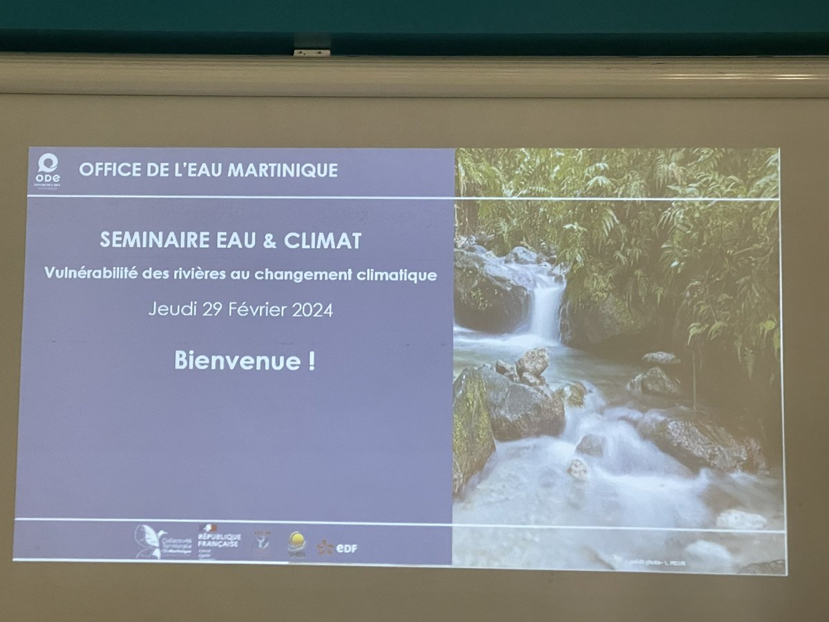 Organisé par l’<a href="/odemartinique/">ODE Martinique</a>, le Séminaire EAU &amp; CLIMAT « Vulnérabilité des rivières au changement climatique » commence. #EDD #ODD13 #ODD6 #ODD14

<a href="/acmartinique/">Académie de Martinique</a> <a href="/HGAcmartinique/">HG_AcMartinique</a> <a href="/SAcmartinique/">SVT_AcMartinique</a>