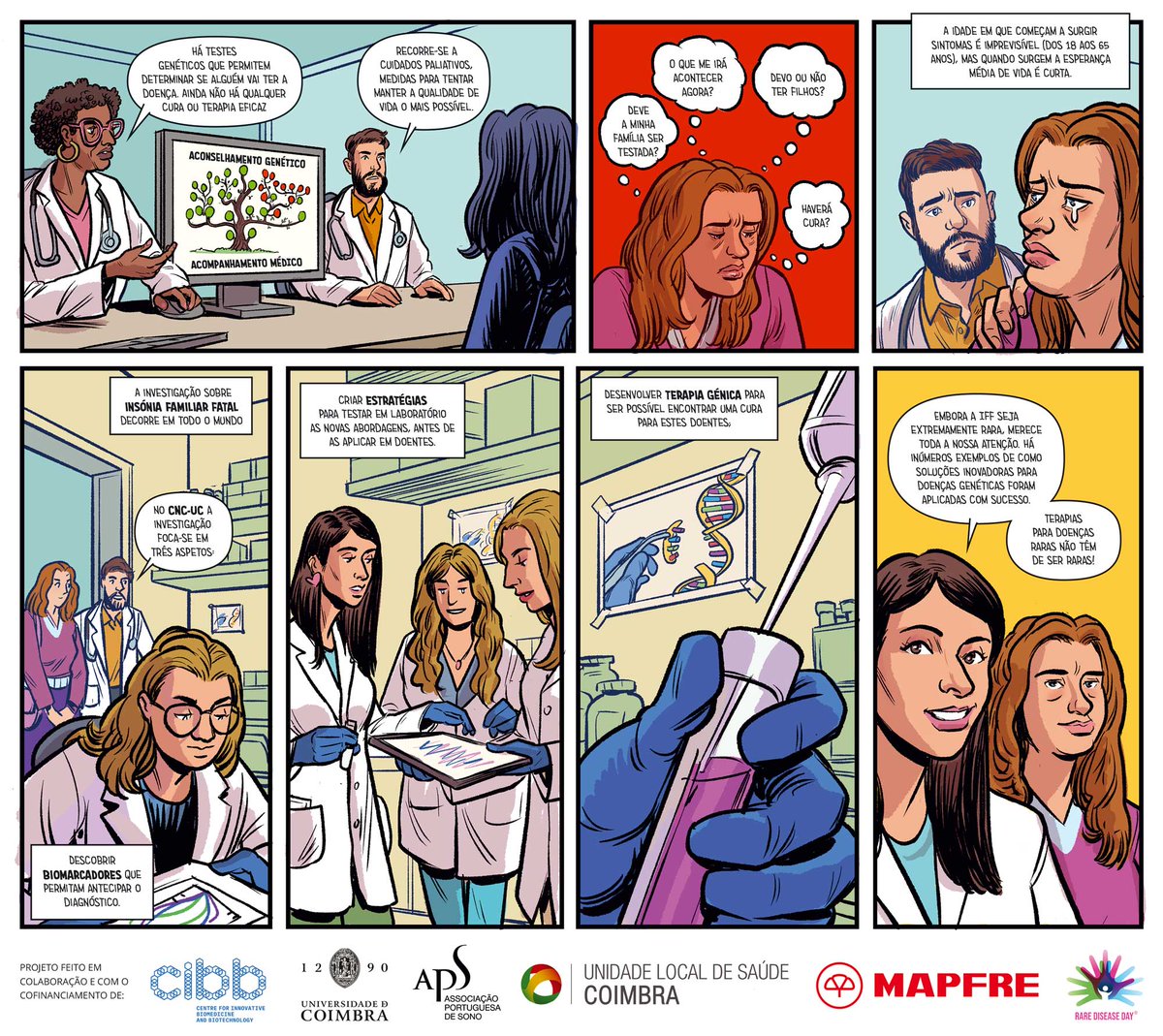 Center for Neuroscience and Cell Biology (@cnc_uc) on Twitter photo Today we celebrate Rare Disease Day!
Read our comic strip about one of these diseases, Fatal Familial Insomnia, a degenerative, progressive and rare neurological disease!
Credits: <a href="/AndreIllustrate/">André Caetano</a>
See the article in <a href="/Publico/">Público</a> here 👉 publico.pt/2024/02/29/cie…
<a href="/UnivdeCoimbra/">Universidade de Coimbra</a> Today we celebrate Rare Disease Day!
Read our comic strip about one of these diseases, Fatal Familial Insomnia, a degenerative, progressive and rare neurological disease!
Credits: <a href="/AndreIllustrate/">André Caetano</a>
See the article in <a href="/Publico/">Público</a> here 👉 publico.pt/2024/02/29/cie…
<a href="/UnivdeCoimbra/">Universidade de Coimbra</a>