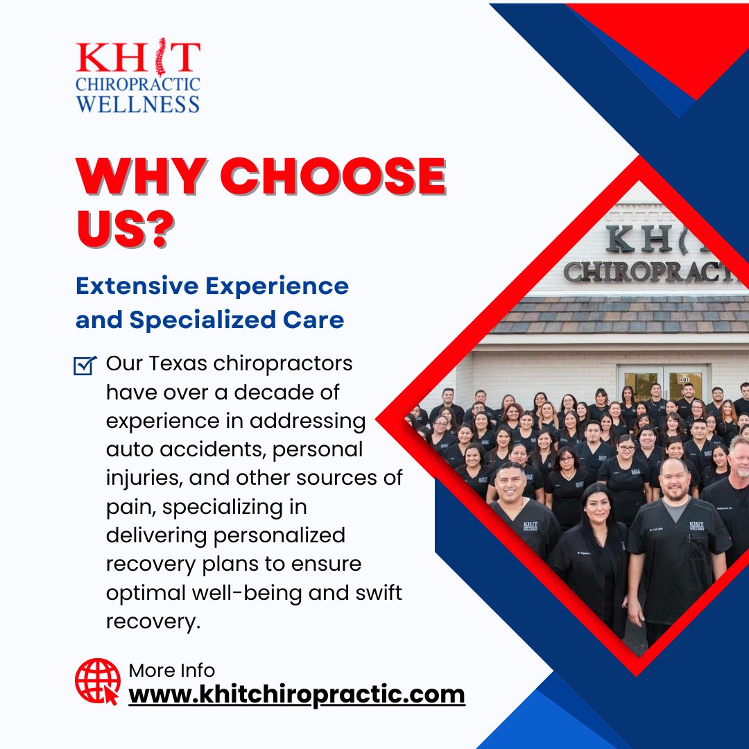 Our seasoned team combines years of expertise with personalized attention to address your unique health needs. Trust in our commitment to provide exceptional care and guide you towards optimal well-being. 

#SpecializedCare #KhitChiropractic #ExpertiseMatters #WellnessFirst