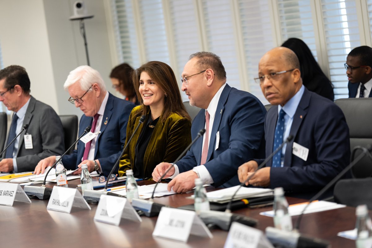 Delighted to welcome the UN ECOSOC Bureau to DC for a meeting with the IMF Board's Liaison Committee. This was a great opportunity to deepen understanding between UN Ambassadors and IMF Executive Directors and discuss cooperation to tackle pressing global challenges.