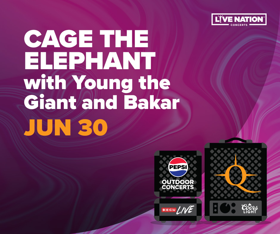 Ain't no rest for live music fans 😎 Cage The Elephant with Young the Giant and Bakar Date: Sun, Jun 30 | 6:30pm Camas & App Presale: Thu, Mar 7 | 10am On Sale: Fri, Mar 8 | 10am