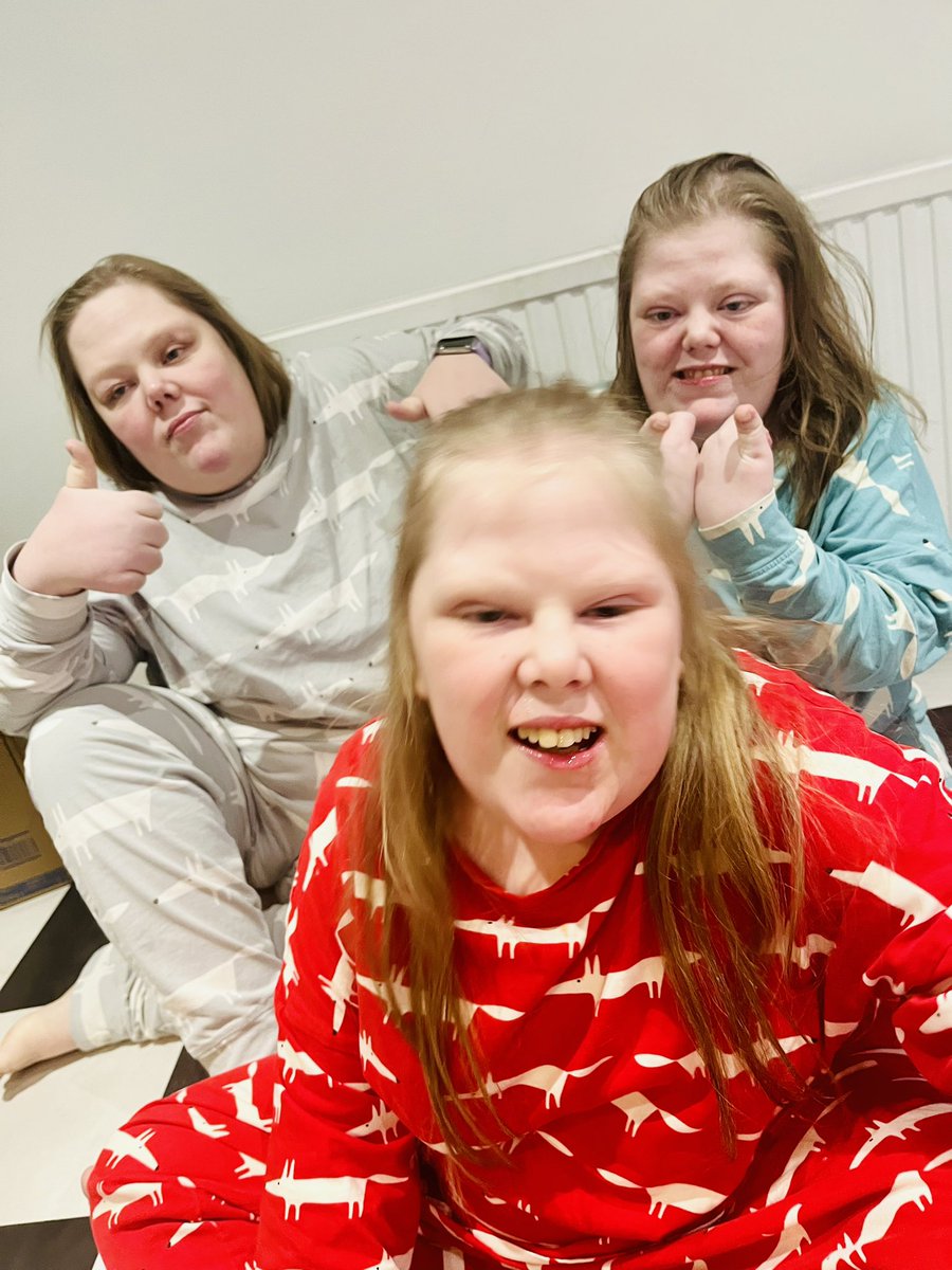 #RareDiseaseDay2024 
Meet my fabulous 3 girls.
Olivia 22.Sophie 20 & Evie 15.🥰
They’re diagnosed with SBIDDS. A very rare genetic condition. 
They’re also utterly fabulous😍
There’s always smiles despite the many complex medical & life challenges they face.☺️
#RareDiseaseDay