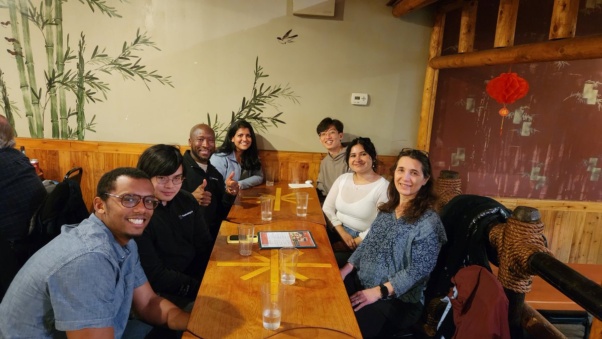 Great food, even better company! Excited to welcome the new postdoc @madhurak_12 to the lab! Lots to celebrate - 2 fellowship submissions and 2 papers published to start the year. Cheers to more fun ahead 🍻