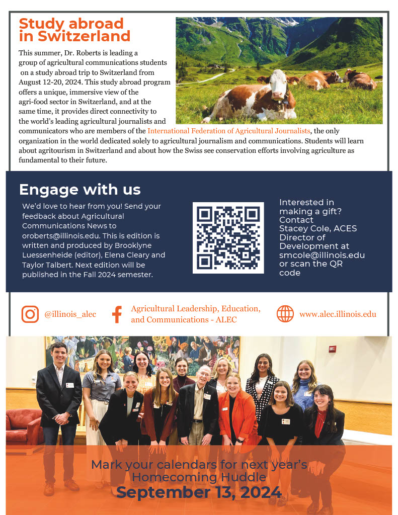 Thanks to Dr. Owen Roberts (@TheUrbanCowboy), colleagues & innovative Agri Communications students @ACESIllinois for the chance to feature in your new Newsletter on my recent visit (via @ucdagfood @IrishResearch @IFAJ). It's great to see momentum build for your dynamic programme