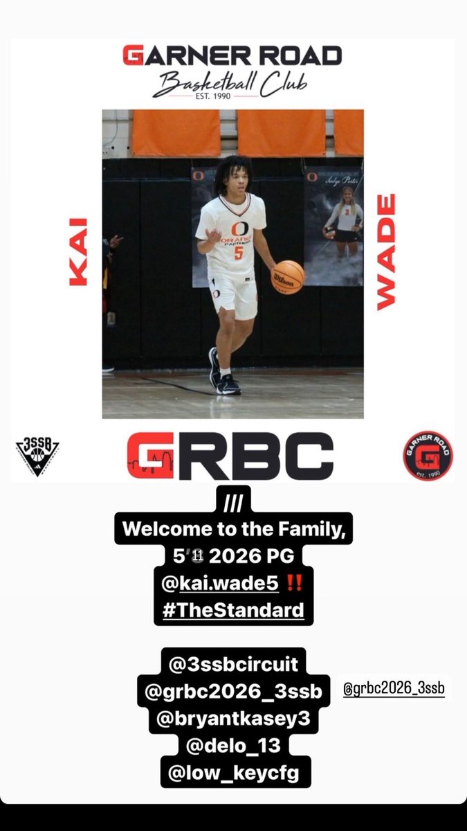 I will be playing with Garner Road this upcoming AAU Season. ⁦@GroadBballClub⁩ Let’s Work!