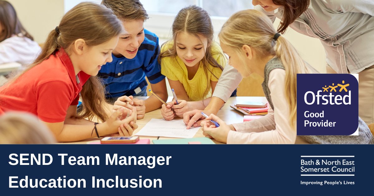 This is a great opportunity to manage and work with the Statutory Special Educational Needs Service as a SEND Team Manager. 

ow.ly/GYm550QIcFy 

#SEND #SENDjobs #Educationjobs #Bath #Bathjobs #Bristol #Somersezt