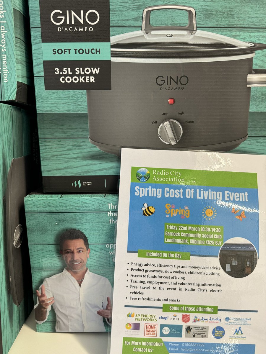We will be distributing lots of <a href="/Ginofantastico/">Gino D'Acampo</a> slow cookers and more household items at our latest cost of living event on March 22nd to help local vulnerable households pop along and find out how we and 15 other partner organisations can help