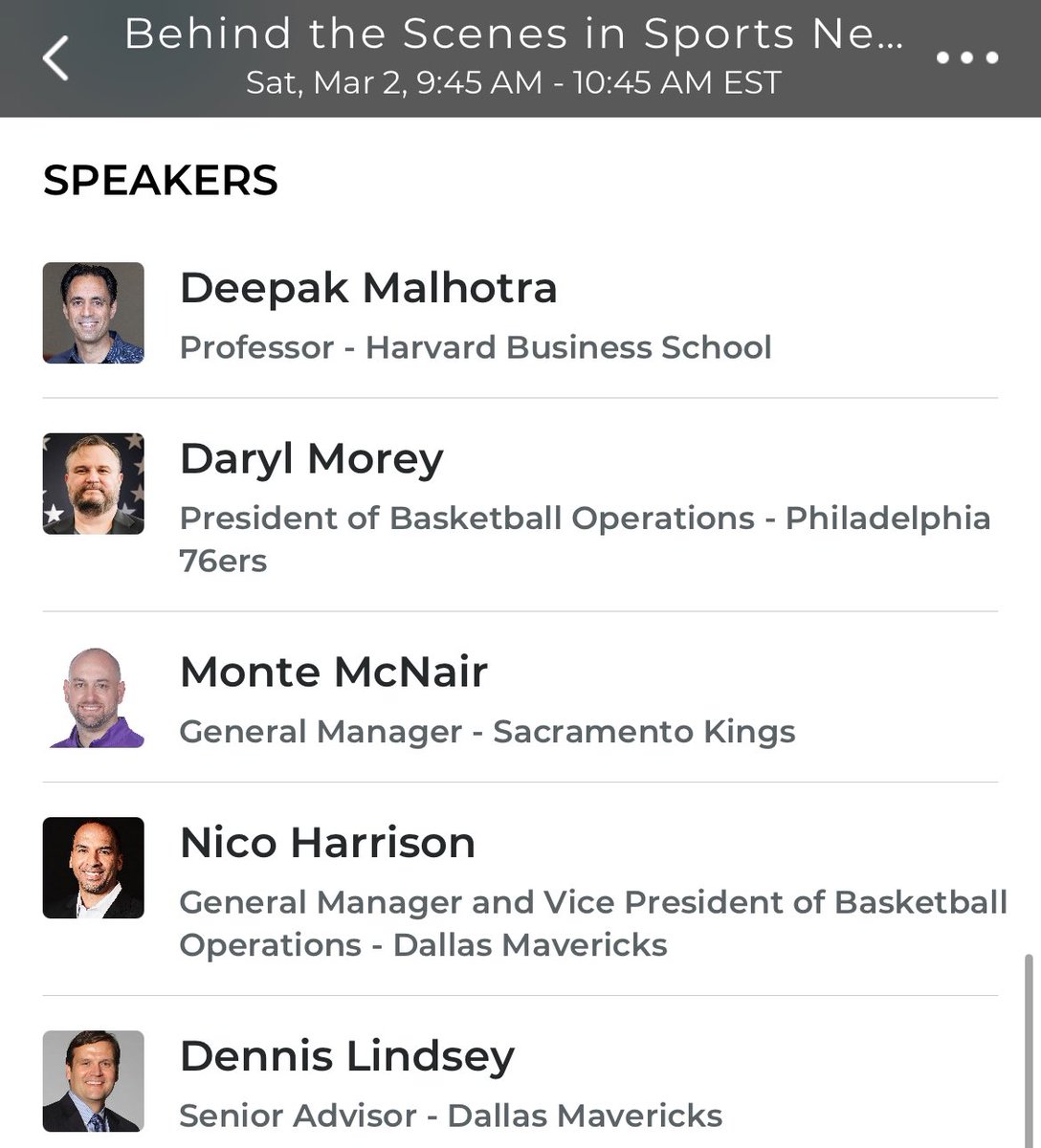 Headed to Boston for the Sloan Sports Analytics Conference!

Event I’m MOST excited for? Panel of NBA GMs talking about &amp; fielding questions on what trade/contact negotiations truly look like behind the scenes. Will take notes throughout the weekend &amp; share interesting takeaways.