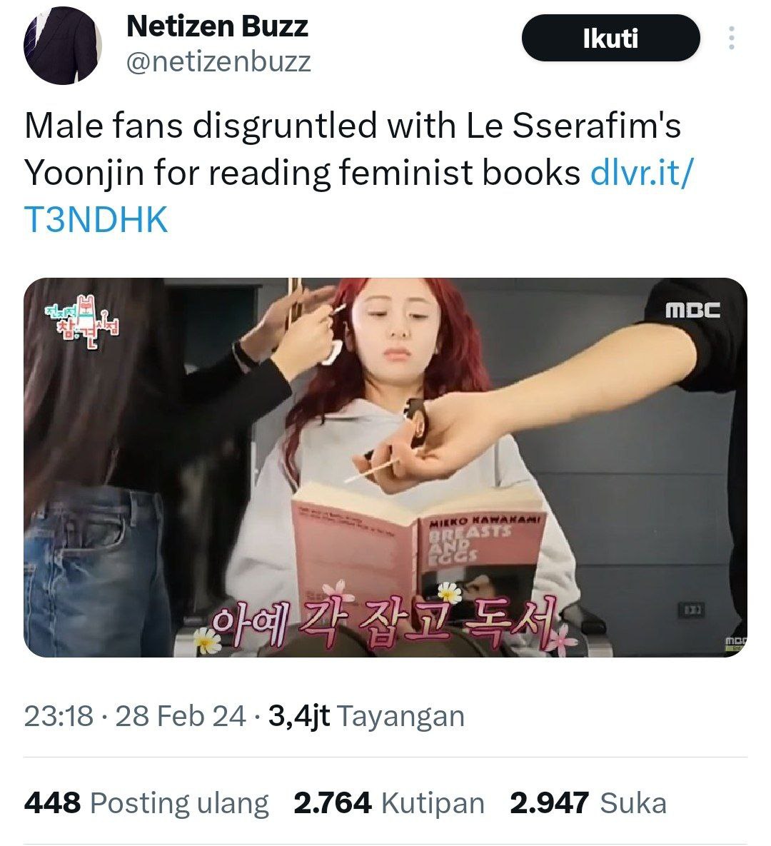 Kenapa cowo Korea tuh kek takut & ngerasa terancam & keganggu bgtt klo tau ada cewe yg baca buku ttg feminisme?? Takut kalah saing sama cewe kah? -star