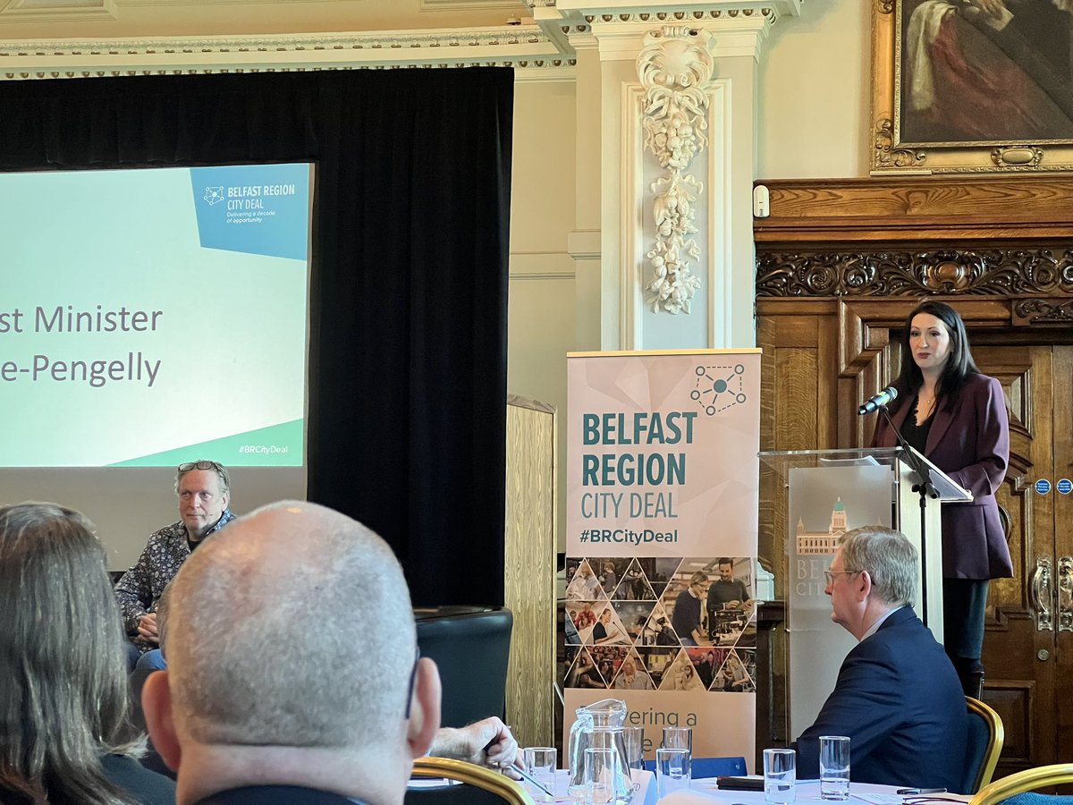 Great to see <a href="/moneillsf/">Michelle O’Neill</a> and <a href="/little_pengelly/">Emma Little-Pengelly BL</a> and <a href="/NIOgov/">Northern Ireland Office</a> strongly supporting this morning’s Belfast Region City Deal update.    Clearly great enthusiasm despite undoubted challenges to funding. 
Great opportunities for construction, skills and inward investment.
#BRCitydeal