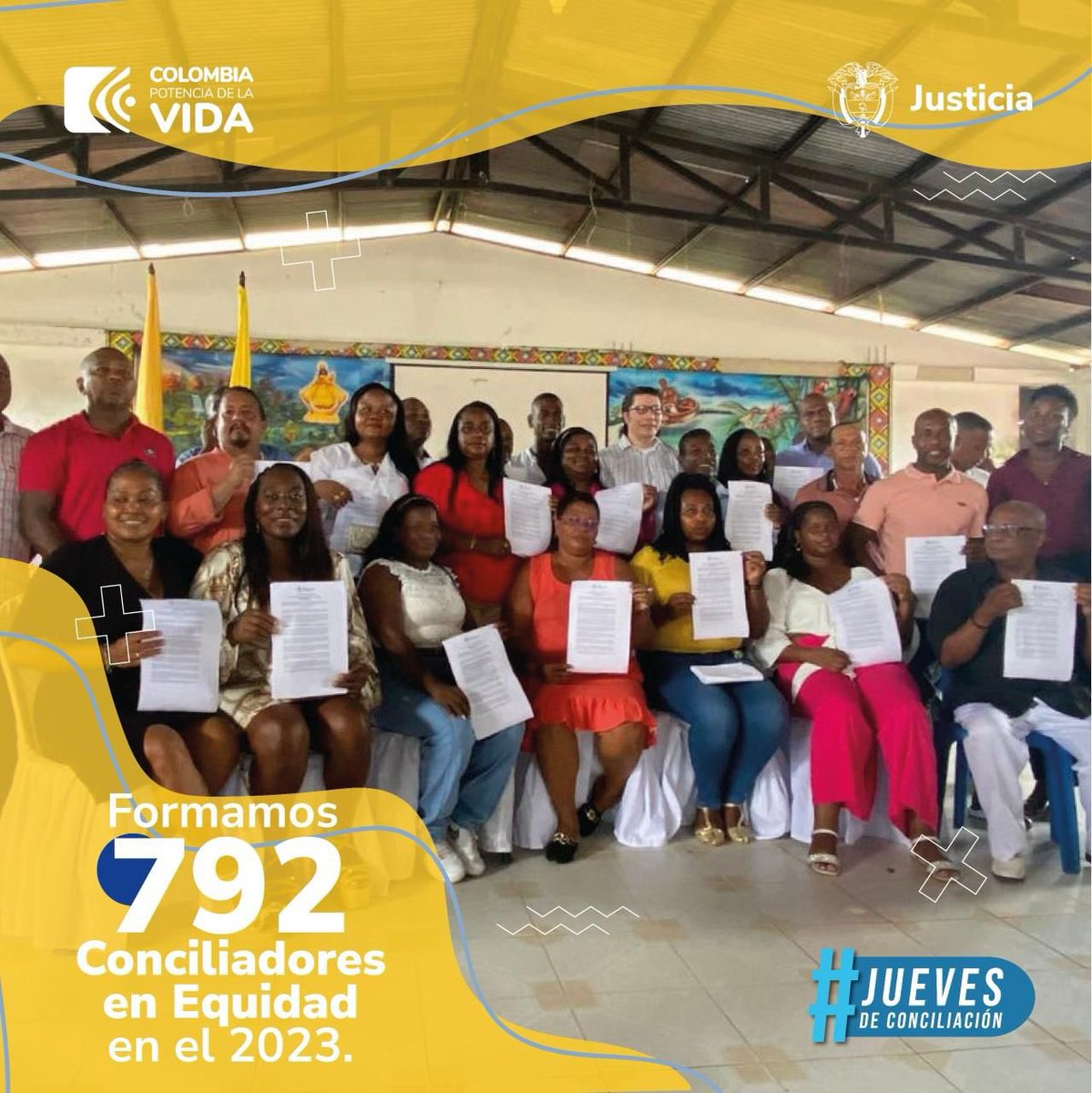 #JuevesDeConciliación | Sabías que el #ConciliadorEnEquidad es un miembro reconocido por la comunidad, con vocación de servicio, que se capacita para ayudar a solucionar los conflictos que ocurren en las comunidades y promueve la convivencia en entornos comunitarios y rurales.