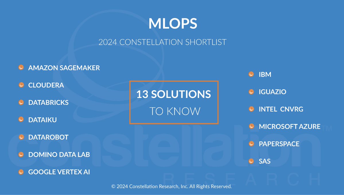 We are proud 😊 to be listed amongst the top leaders in #MLOps by @constellationr for the third year in a row! 🎉 Access the full report here: constellationr.com/research/const… #MLOps #Machinelearning #AI #Innovation #ConstellationResearch #MachineLearning #GenAI #GenerativeAI