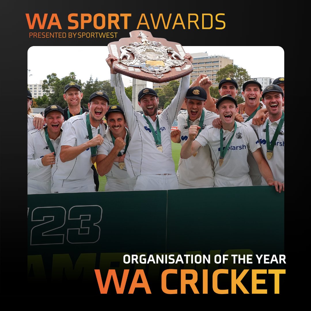 Our Inaugural Winner of the 2023 Organisation of the year, under the watchful eye of an inspirational Leader, WACA - Western Australian Cricket Association ! #WASportAwards #WASport #PerthNews