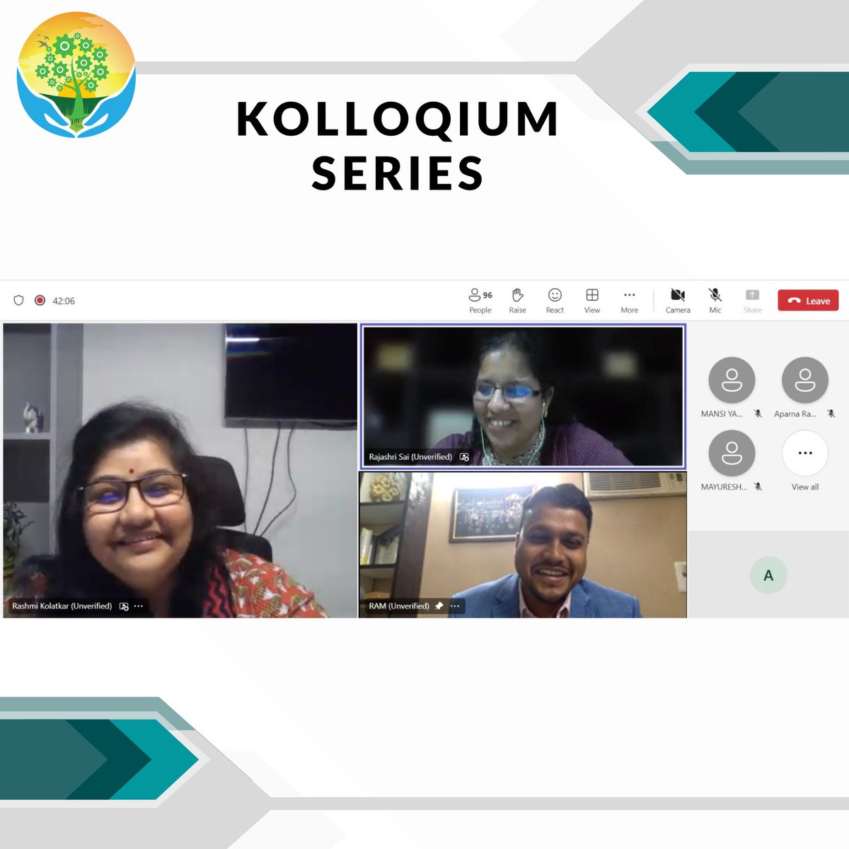 impactreeai's tweet photo. I would like to extend my heartfelt thanks to Rashmi Kolatkar and Ram, the dynamic speakers of the fourth session of "Kolloqium Series" hosted by Impactree. 
Special thanks to NMIMS Kharghar for collaborating with us and providing a fantastic venue for this impactful event. https://t.co/iNXAeG5Iit